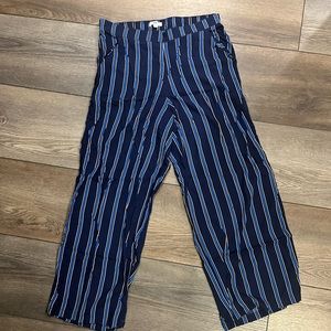 Blue and white stripped Vans pants